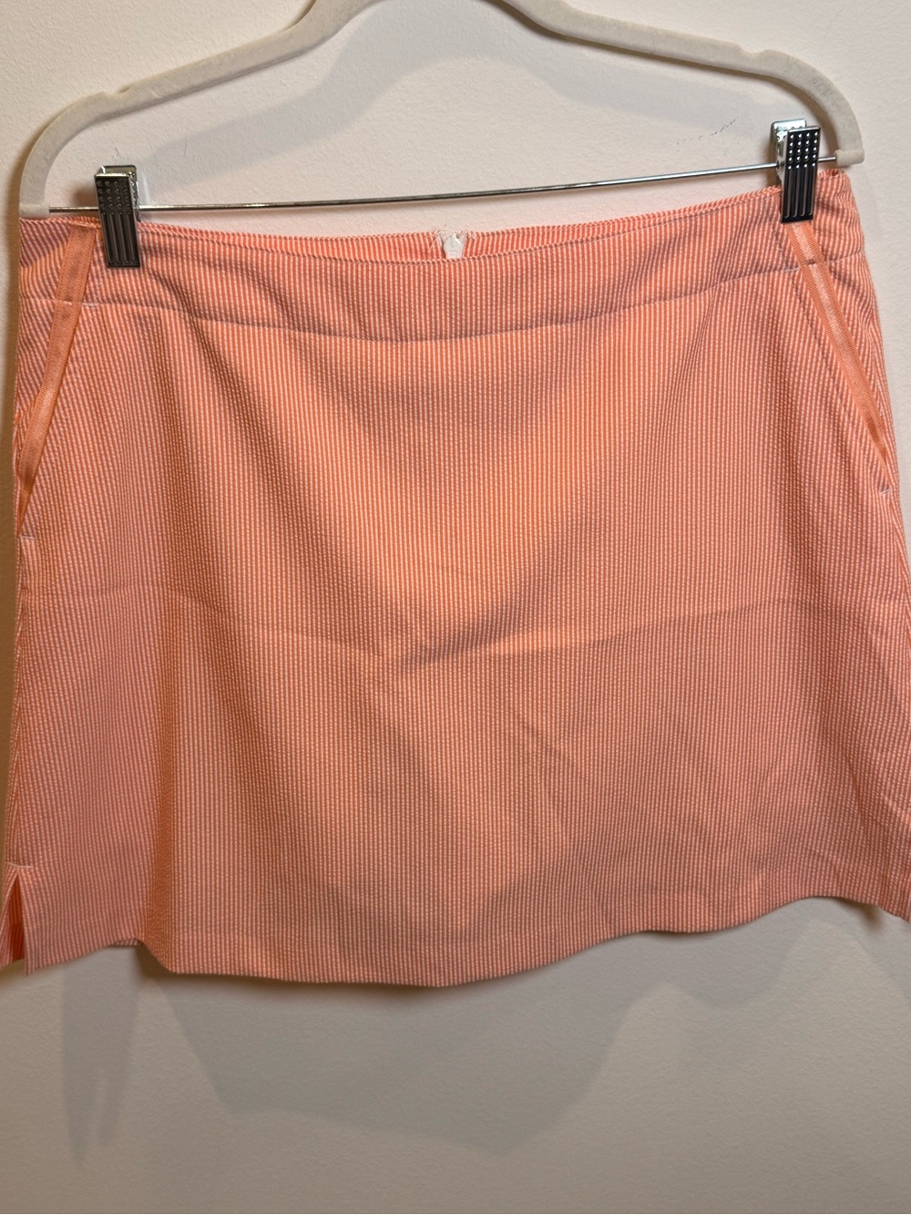 Lady Hagen Golf Tennis Skort Size 10 Orange White Stripe Athletic Skirt